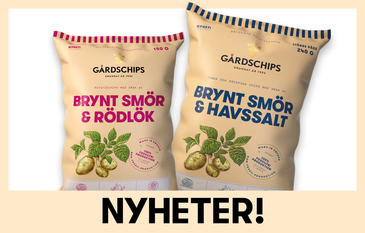 Premium Snacks Nordic: Gårdschips lanserar fler smaker av Brynt smör – uppföljare till smaksuccén